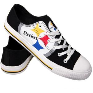 NFL スティーラーズ シューズ/スニーカー Low Top Big Logo Canvas Shoes キャンバス Forever Collectibles ブラック｜selection-j