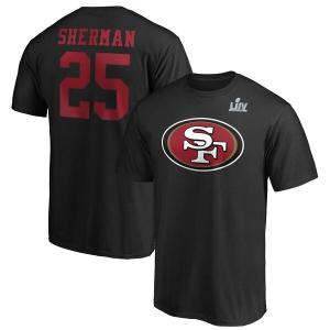 NFL リチャード・シャーマン 49ers Tシャツ 第54回スーパーボウル ハーフバック ネーム & ナンバー ブラック【OCSL】｜selection-j