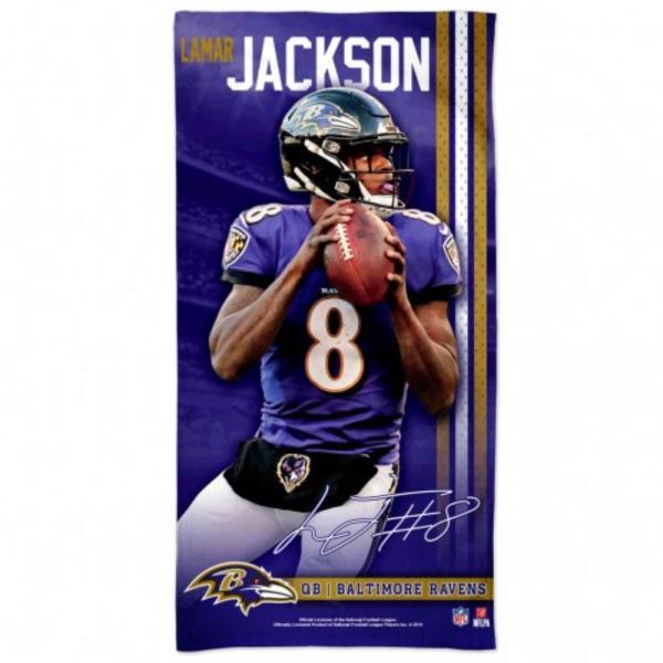 NFL ラマー・ジャクソン レイブンズ Beach Towel  タオル バスタオル ビーチタオル ...