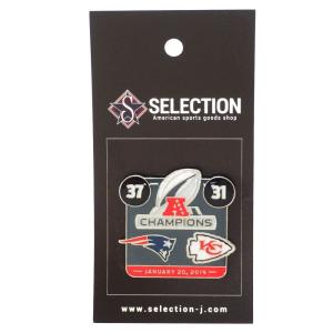 NFL New England Patriots/Kansas City Chiefs ピンバッチ 第53回スーパーボウル 優勝記念 Commemorative Pin : AFC Championship PSG｜selection-j