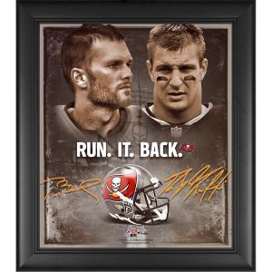 NFL トム・ブレイディ & ロブ・グロンコウスキー バッカニアーズ Framed 15 x 17 Run It Back Collage｜selection-j