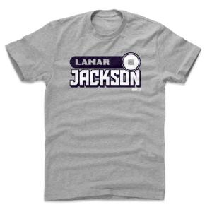 NFL Tシャツ ラマー・ジャクソン レイブンズ Retro Font T-Shirts 500LEVEL ヘザーグレー｜selection-j