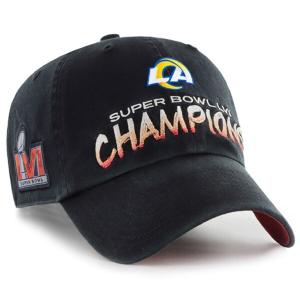 NFL ラムズ キャップ 第56回 スーパーボウル 優勝記念 Super Bowl LVI Champions Sunset Clean Up アジャスタブル 47 Brand ブラック｜selection-j