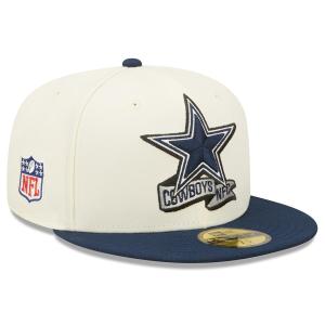 NFL カウボーイズ キャップ 2022 サイドライン 59FIFTY Hat ニューエラ/New Era クリーム ネイビー｜selection-j