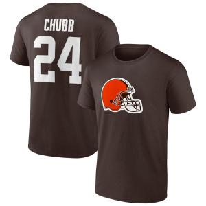 NFL ニック・チャブ ブラウンズ Tシャツ Player Icon ネーム＆ナンバー T-Shirt Fanatics ブラウン 23nplf｜selection-j