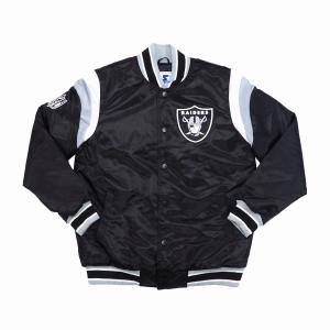 NFL レイダース ジャケット スタジャン Shut Out Varsity Jacket STARTER ブラック｜selection-j