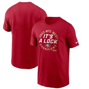 NFL 49ers Tシャツ 2023 NFC 西地区 ディビジョン優勝記念 ロッカールーム Trophy Collection ナイキ/Nike スカーレット｜selection-j