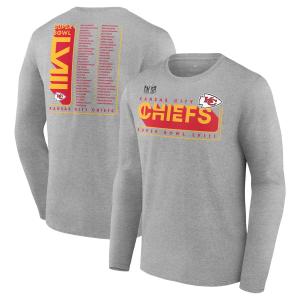 NFL チーフス Tシャツ 第58回スーパーボウル進出記念 Roster Long Sleeve T-Shirt Fanatics Branded ヘザーチャコール｜selection-j