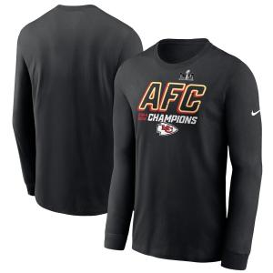 NFL チーフス Tシャツ 2023 AFC 優勝記念 Iconic Long Sleeve T-Shirt ナイキ/Nike ブラック｜selection-j