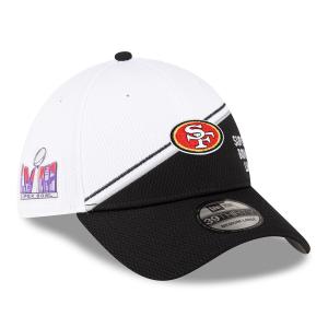 NFL 49ers キャップ 第58回スーパーボウル進出記念 Sideline 39THIRTY Flex Fit Hat ニューエラ/New Era ホワイト ブラック｜selection-j