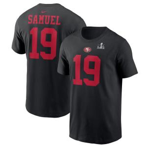 NFL ディーボ・サミュエル 49ers Tシャツ 第58回スーパーボウル進出記念 Patch Player Name & Number T-Shirt ナイキ/Nike ブラック｜selection-j