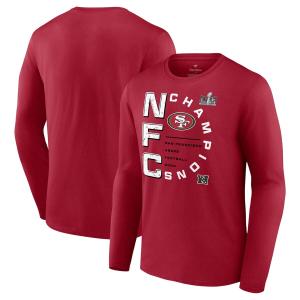 NFL 49ers Tシャツ 2023 NFC 優勝記念 Right Side Draw Long Sleeve T-Shirt Fanatics Branded スカーレット｜selection-j