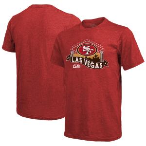 NFL 49ers Tシャツ 第58回スーパーボウル進出記念 Tri-Blend T-Shirt マジェスティック/Majestic スカーレット｜selection-j