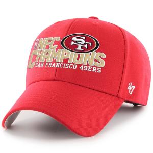 NFL 49ers キャップ 2023 NFC 優勝記念 MVP Adjustable Hat 47Brand スカーレット｜selection-j