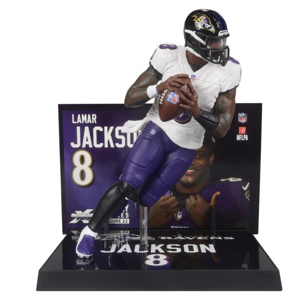 NFL ラマー・ジャクソン レイブンズ フィギュア 7-Inch Posed Figure マクファ...