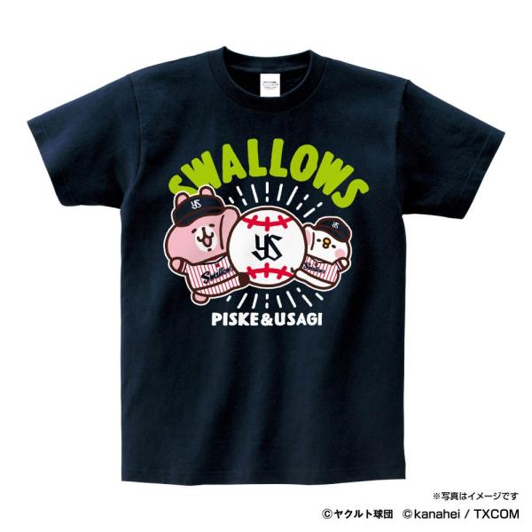 東京ヤクルトスワローズ グッズ Tシャツ カナヘイの小動物 ピスケ&amp;うさぎ  ×  スワローズ Tシ...