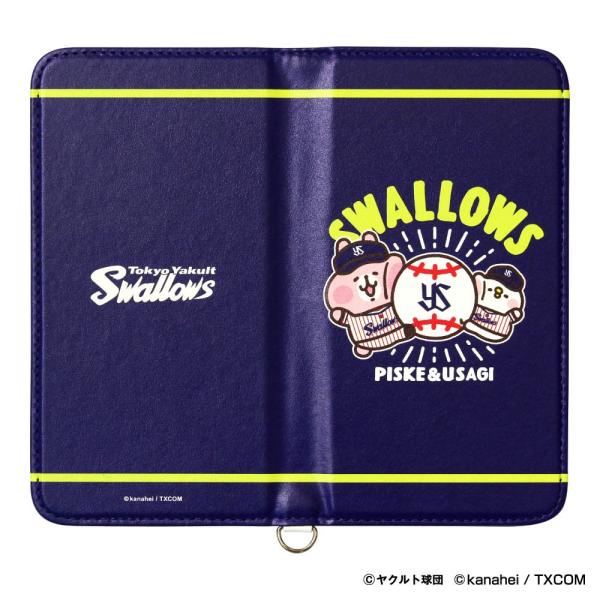 東京ヤクルトスワローズ グッズ カナヘイの小動物 ピスケ&amp;うさぎ  ×  スワローズ マルチスマホケ...