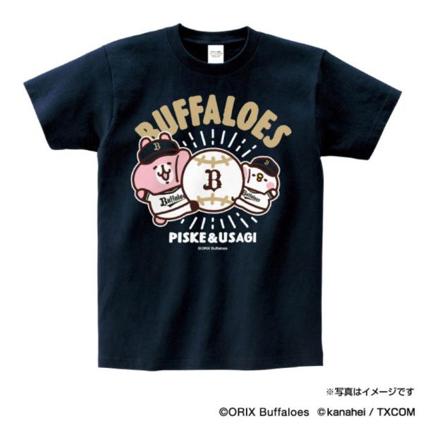 オリックス・バファローズ グッズ Tシャツ カナヘイの小動物 ピスケ&amp;うさぎ  ×  バファローズ ...