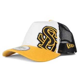 福岡ソフトバンクホークス グッズ メッシュキャップ トラッカーメッシュキャップ ニューエラ/New Era ホワイト イエロー ブラック｜selection-j