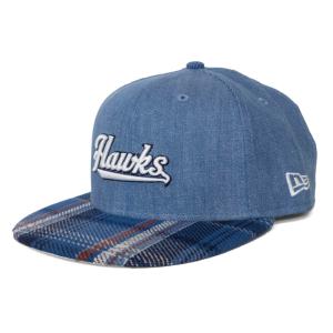 福岡ソフトバンクホークス グッズ キャップ 9FIFTY HAWKS CAP ニューエラ/New Era デニム ブルー｜selection-j