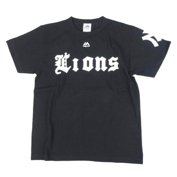 西鉄ライオンズ グッズ Tシャツ 復刻Tシャツ マジェスティック/Majestic ブラック