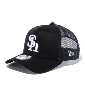 福岡ソフトバンクホークス グッズ メッシュキャップ 9FORTY A-Frame トラッカー メッシュ Cap ニューエラ/New Era ブラック｜selection-j