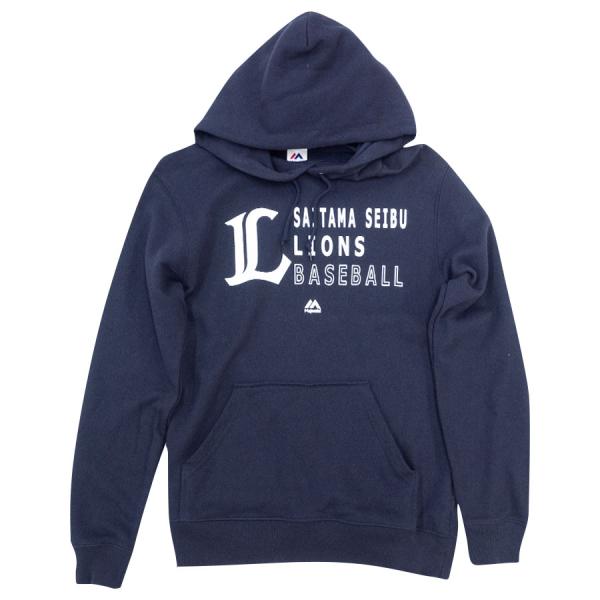 埼玉西武ライオンズ グッズ パーカー ロゴパーカー ネイビー 2022 マジェスティック/Majes...