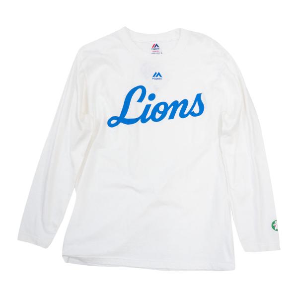 西武ライオンズ グッズ Tシャツ ワードマーク長袖Tシャツ マジェスティック/Majestic ホワ...