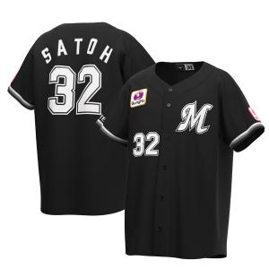 千葉ロッテマリーンズ レプリカユニフォーム ビジター ミズノ 古着 刺繍 黒 O 千葉ロッテマリーンズ レプリカユニフォーム ビジター ミズノ 古着