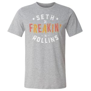 WWE セス・ロリンズ Tシャツ Seth Freakin Rollins Text WHT 500Level ヘザーグレー｜selection-j