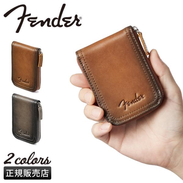 フェンダー 小銭入れ メンズ レディース コインケース 軽量 本革 国産レザー ラウンドファスナー ...