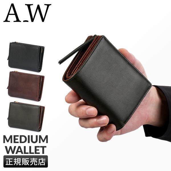 最大50% 10/15限定 A_W アウ 二つ折り財布 ミドル財布 メンズ レディース ブランド レ...