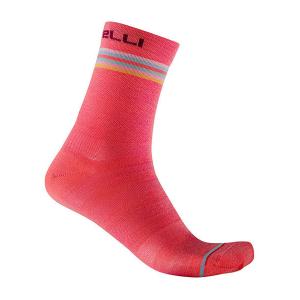 CASTELLI カステリ 21557 GO W 15 SOCK（レディースサイクルソックス）：288 BRILLIANT PINK/BORDEAUX-LIGHT｜selectit-plus