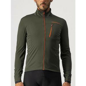 CASTELLI カステリ 21504 GO JACKET（サイクルジャケット）：075 MILITARY GREEN/FIERY RED｜selectit-plus