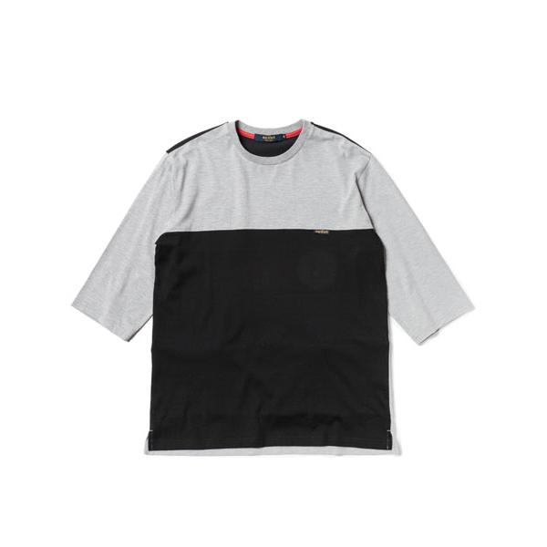 narifuri ナリフリ NF1143 マルチテックコンビ6分袖Tシャツ：001 BK