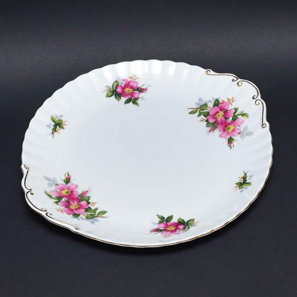 ロイヤル・アルバート プレイリーローズ 34cmハンドル付きケーキプレート