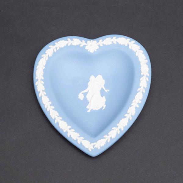 ウェッジウッド ジャスパー（ペールブルー） ハートトレイ