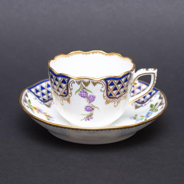 ヘレンド ブルーダイヤモンド モカカップ＆ソーサー ※マスターペインター