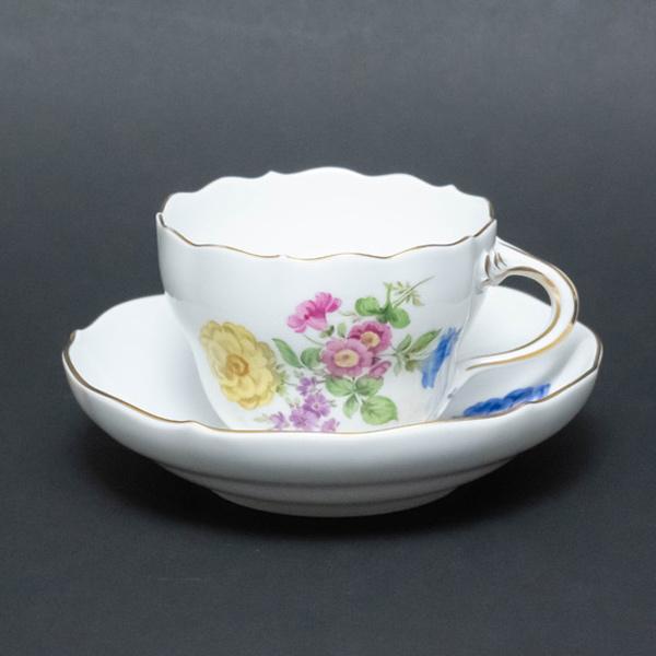 マイセン ベーシックフラワー（四つ花） ティー／コーヒー兼用カップ＆ソーサー（ローズ、ラナンキュラス...