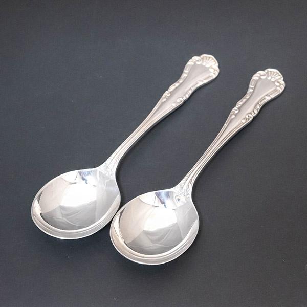 マッピン＆ウェッブ  ラッセルパターン スープスプーン（マッピンプレート） 2本セット