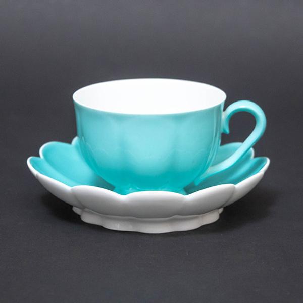 アウガルテン メロンサービス（ターコイズ） モカカップ＆ソーサー