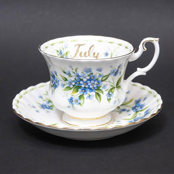 ロイヤル・アルバート フラワー・オブ・ザ・マンス（7月） ティーカップ＆ソーサー ※金彩薄れ