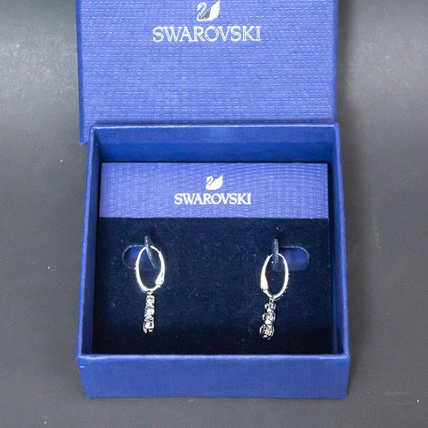 スワロフスキー スティアライト フープピアス（ホワイト）