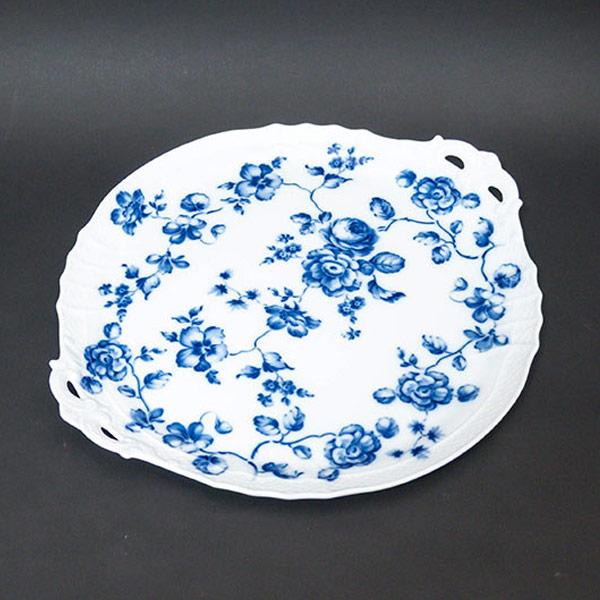 リチャード・ジノリ ローズブルー ハンドル付きケーキプレート