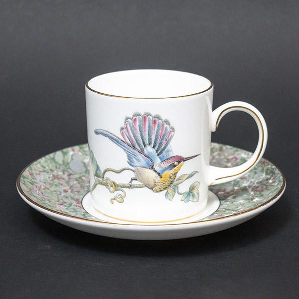 ウェッジウッド ハミングバード コーヒーカップ＆ソーサー（キャン） ※金彩微細剥げ