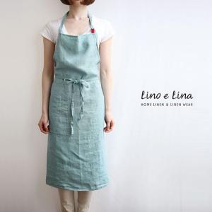 Lino e Lina（リーノエリーナ） フルエプロン マノン・ブルーシエル