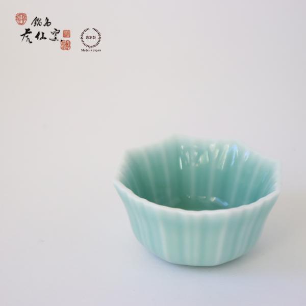 鍋島虎仙窯 鍋島青磁 輪花小鉢