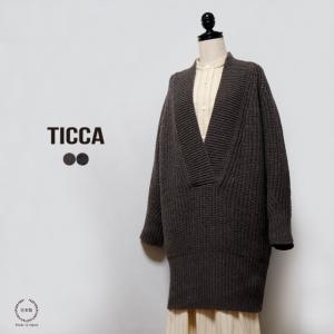 TICCA ティッカ  軽くて暖かいざっくりニットの深Vネックチュニック｜selectpenguin