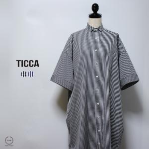 TICCA  ティッカ スクエアビッグ半袖シャツワンピース tbcs-007 綿100% おしゃれ ロング｜selectpenguin