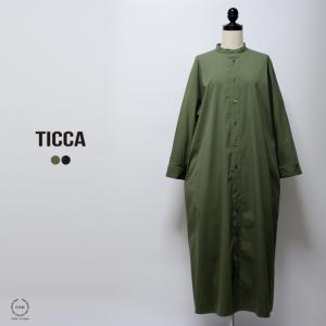 美品✨TICCA ティッカ ウール シャツワンピース チェック グリーン TICCA（ティッカ）の「【TICCA(ティッカ)】チェックロングシャツ